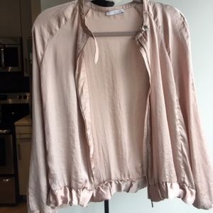Zara Pink Satin Bomber Jacket